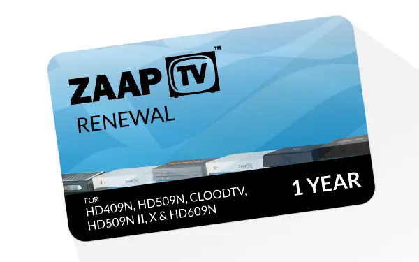 ZAAPTV 1 Year Renewal Voucher GREEK